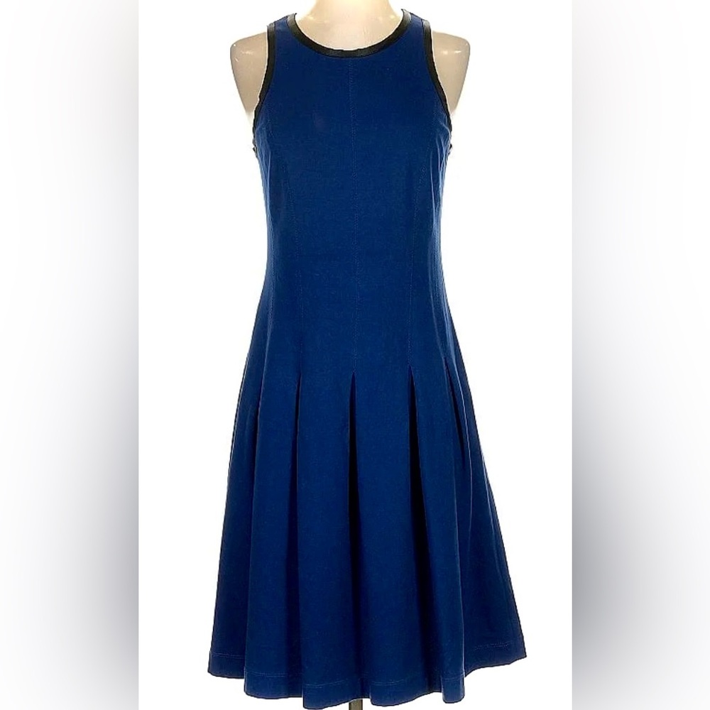 Banana Republic Blue Pleated Fit and Flare Dress